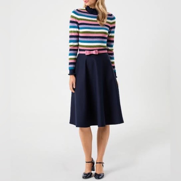 REVIEW Pippi Stripe Metallic Rainbow Knit Sweater Jumper - Picture 4 of 14